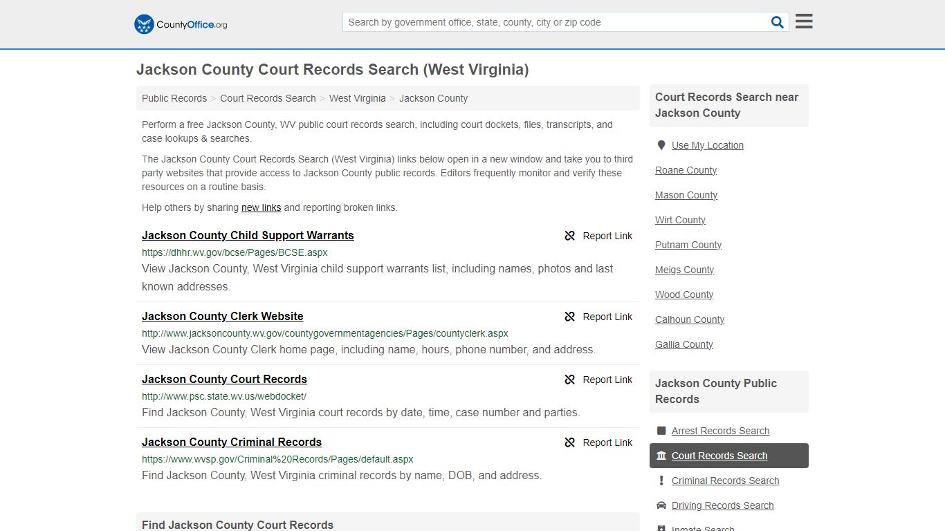 Jackson County Court Records Search (West Virginia) - County Office