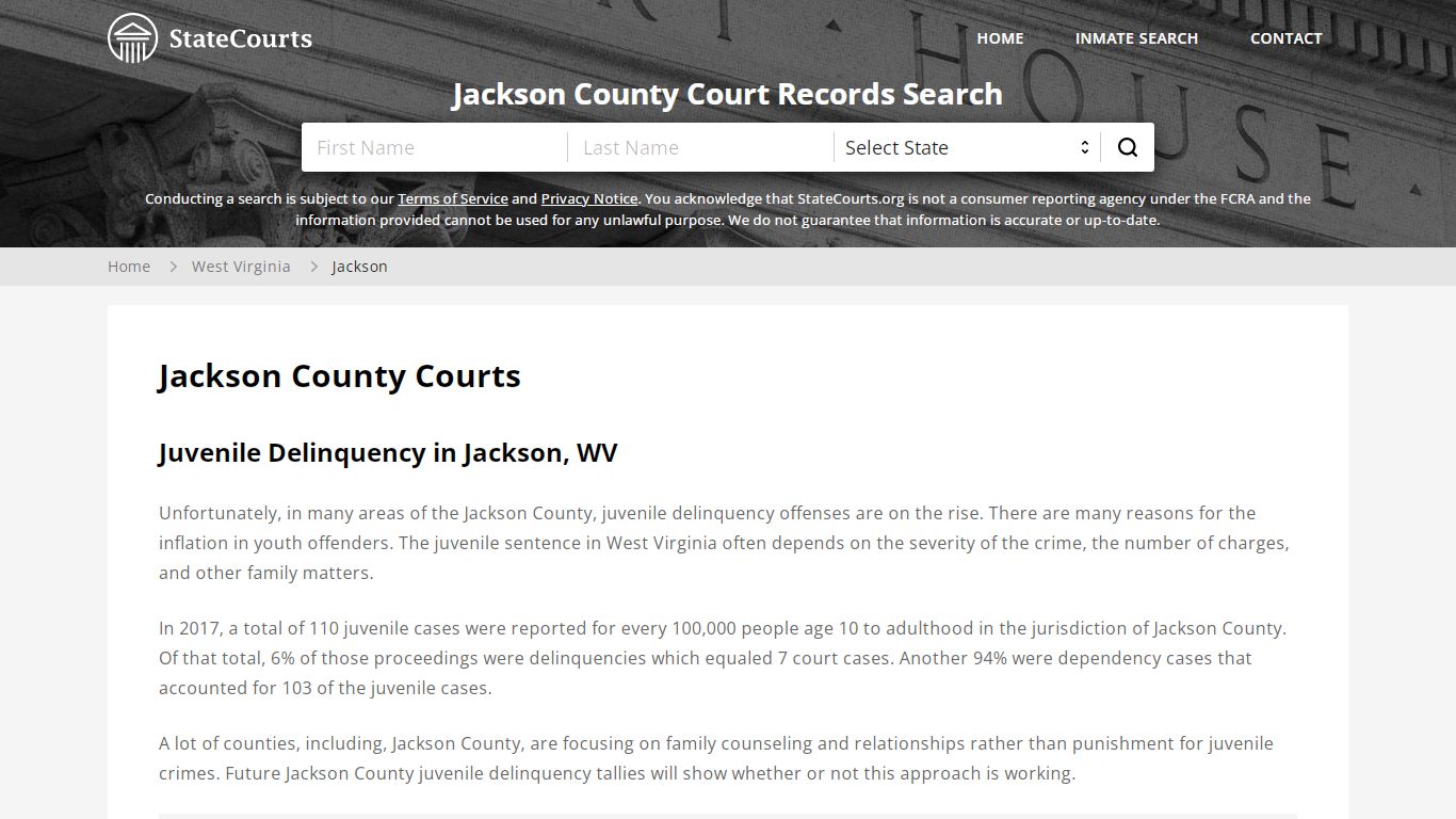 Jackson County, WV Courts - Records & Cases - StateCourts