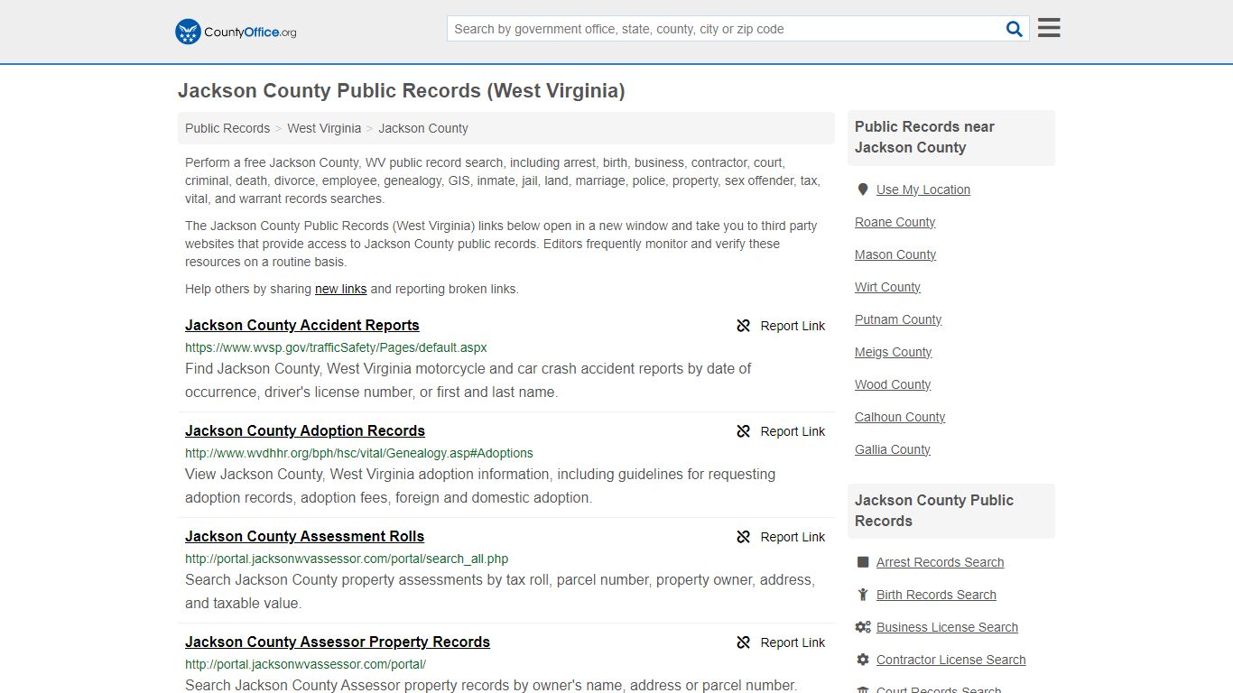 Jackson County Public Records (West Virginia) - County Office